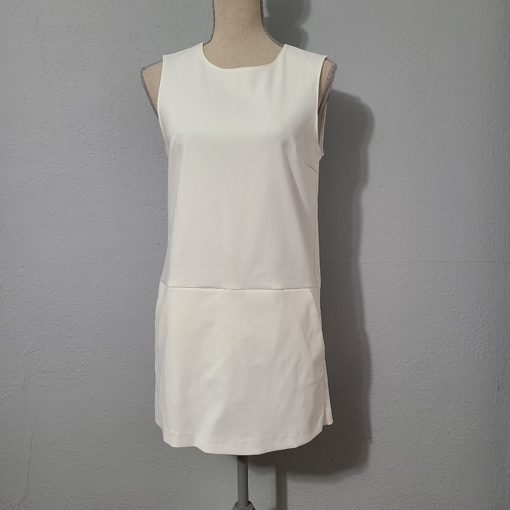 Zara White Romper Front Dress Back Shorts NWT Size Small‎